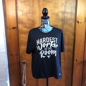 Under Armour Black Screen Cotton T Shirt. Large. Good Condition.